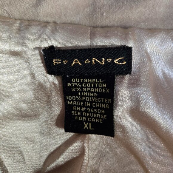 Y2K FANG Beige Velour Fitted Blazer Jacket Size L Office Siren 2000s Fall Autumn - Picture 10 of 10